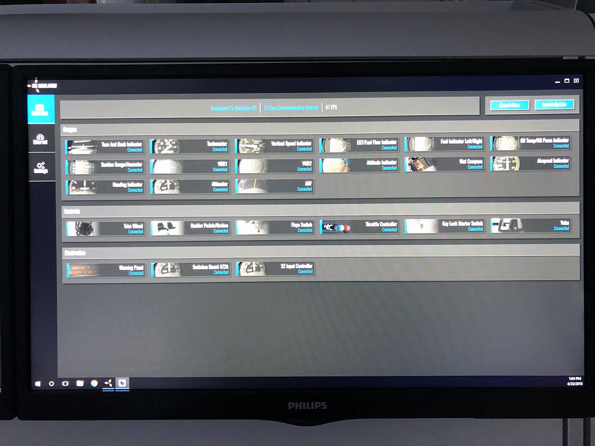 TRCSimulators's tweet image. Our new, fully ethernet driven, TRC 472FA, running on X-Plane and fully up to EASA FNPT I requirements. FNPT II is also possible.