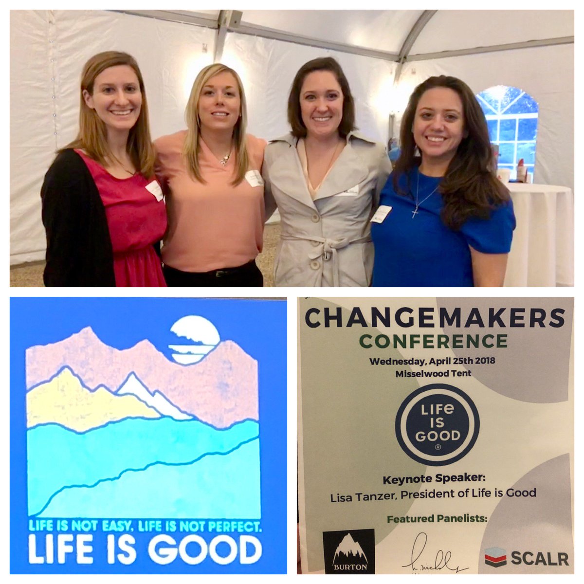 We had a great time at the 3rd annual <a href="/EndicottCollege/">Endicott College</a> Changemakers Conference. Keynote speaker, Lisa Tanzer, from <a href="/Lifeisgood/">Life is Good</a> was truly amazing. Thank you for having us, <a href="/EndicottLEAD/">Women in LEADership</a> !