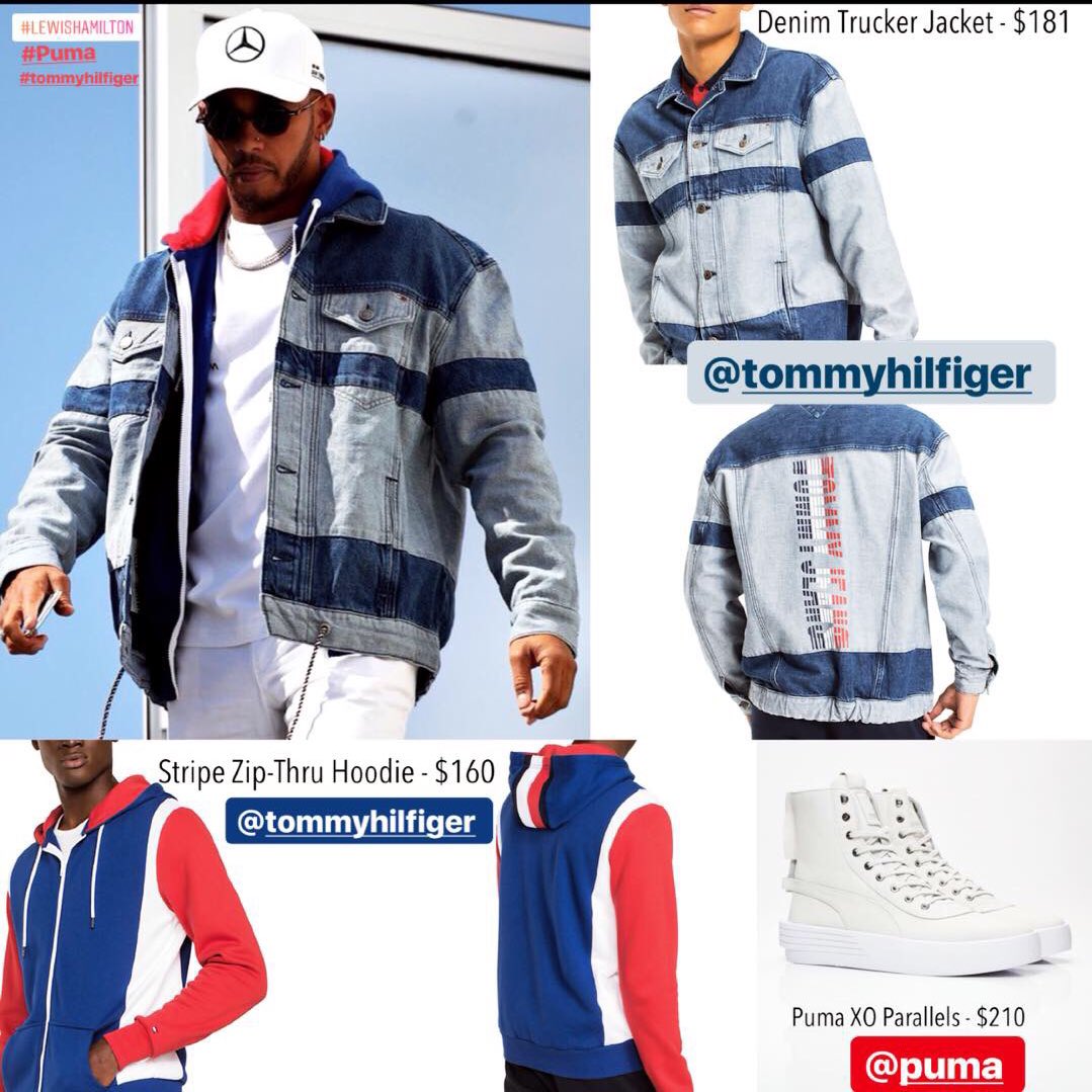 lewis hamilton hooded denim jacket