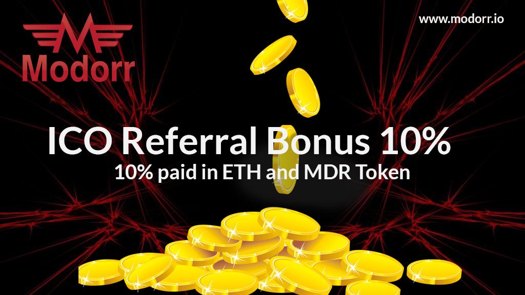 modorrofficial's tweet photo. Modorr ICO referral Bonus 10% paid in ETH and in MDR Token. Please retweet if you like it. #modorr #icobonus #modorrico #modorrbonus https://t.co/xeXTp50y7h