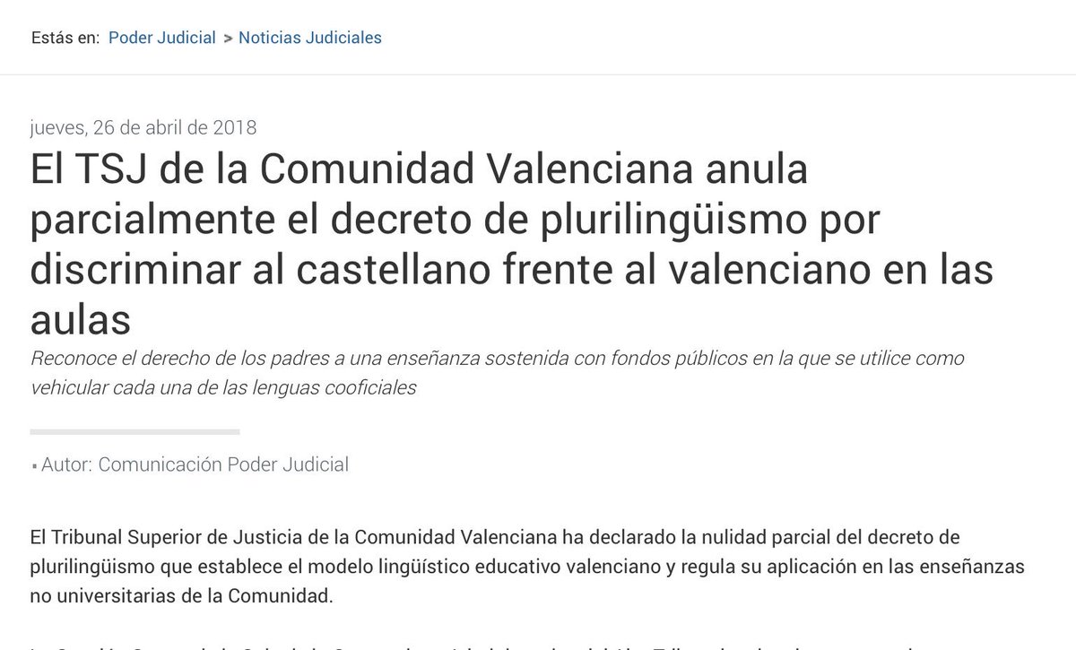 albamullor's tweet photo. @TSJCV ha anulado parcialmente el decreto de plurilingüismo de @compromis que discrimina el castellano y elimina el derecho de los padres a elegir la educación de sus hijos, y ya van 5 sentencias. @SocialistesVal son cómplices. #LibertadEducativa #marzadimision #ximopuigdimision https://t.co/WkuIDodT3d