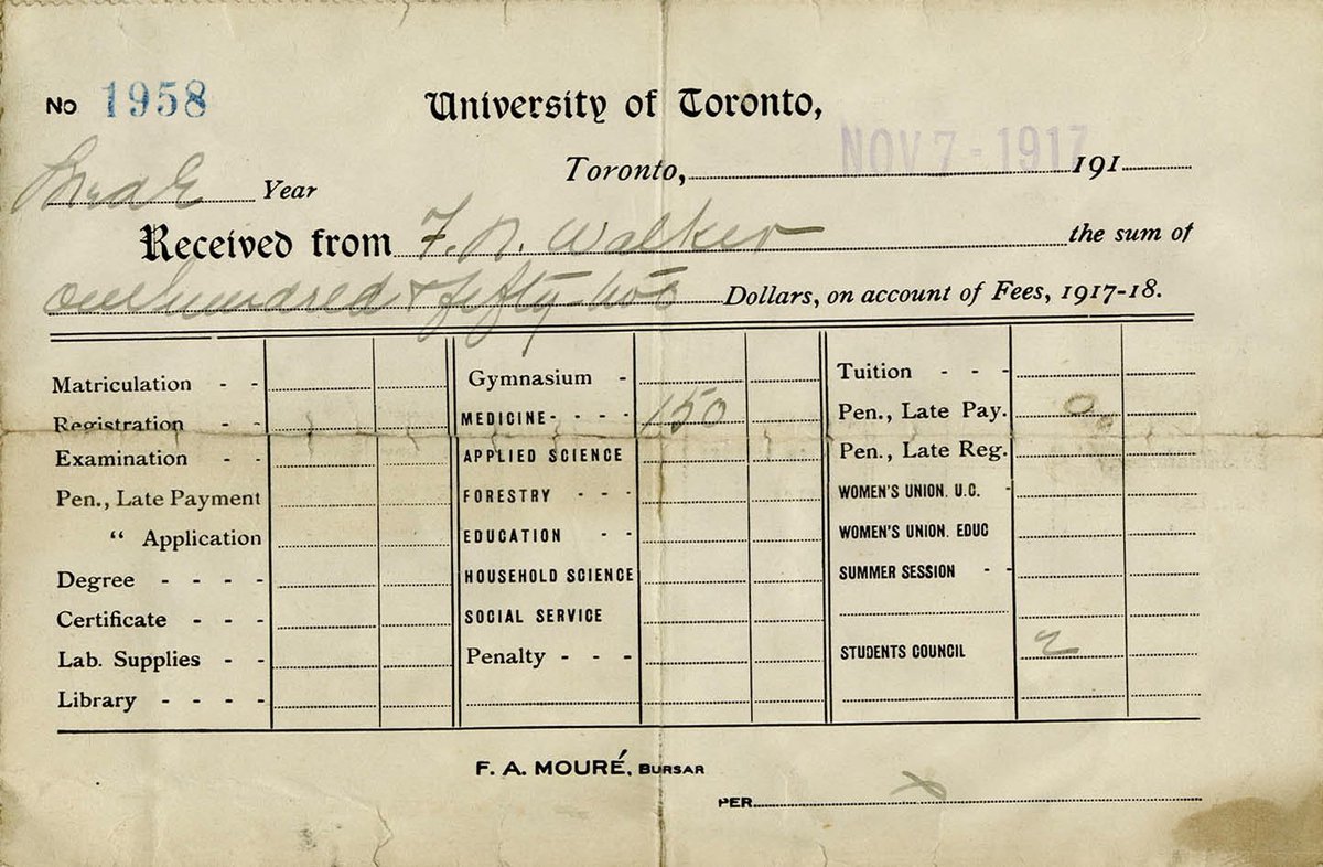 In 1917 a loaf of bread was 7 cents, a dozen eggs 34 cents, only 8 percent of homes had a telephone, <a href="/uoftmedicine/">Temerty Medicine</a> tuition cost $150 &amp; it took 3.5 months to travel from London to Australia. #TBT via <a href="/torontolibrary/">Toronto Public Library</a>