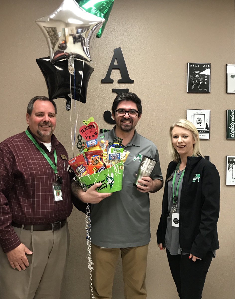 AJHhornets's tweet photo. Congratulations Jeff Moss for being selected Teacher Of The Year for Azle Jr High! We are so proud of you! The growth and accomplishments of both the choir program and musical are outstanding achievements! Thank you for your dedication to our students! #azleISDway https://t.co/hRRJuPODPz
