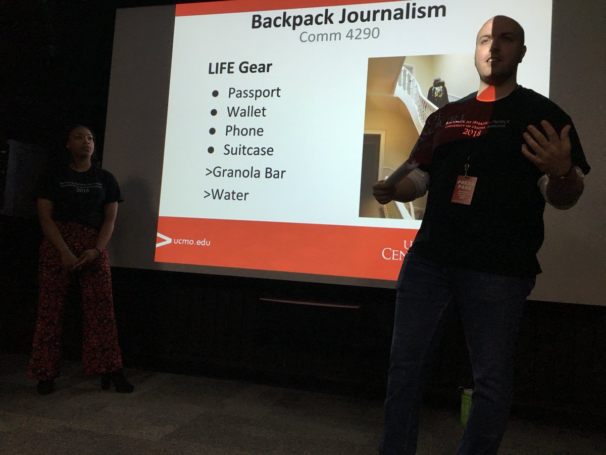 NicoleRCooke's tweet photo. Listening to some great stories from @JCWLewis Backpack Journalism group at @UCentralMO as part of UCM BPJ Day. https://t.co/jWkGhMMVx5