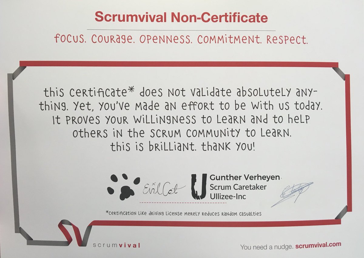 Thanks @Ullizee for a great #scrumvival about Scrum Studio concept, kudos for <a href="/scrumvival/">Scrumvival</a> for organizing the event and certificates