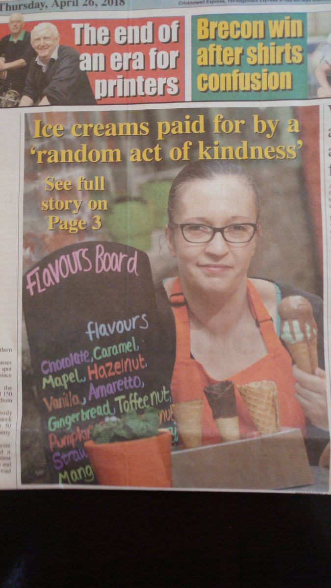 PavlovaCoffee's tweet photo. In the papers.....😊 #raok #Crickhowell #breconbeacons #RandomActsOfKindness https://t.co/s3NKAWZw78