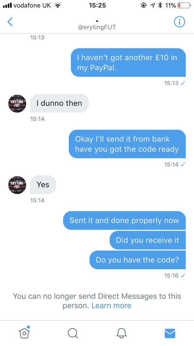 Sam3375_'s tweet image. Lads if you can all do me a quick favour, this lad has just scammed me £20. Just to let you all know to be aware could you just rt this tweet and spread the word around please. 

Thankyou @erytingFUT
