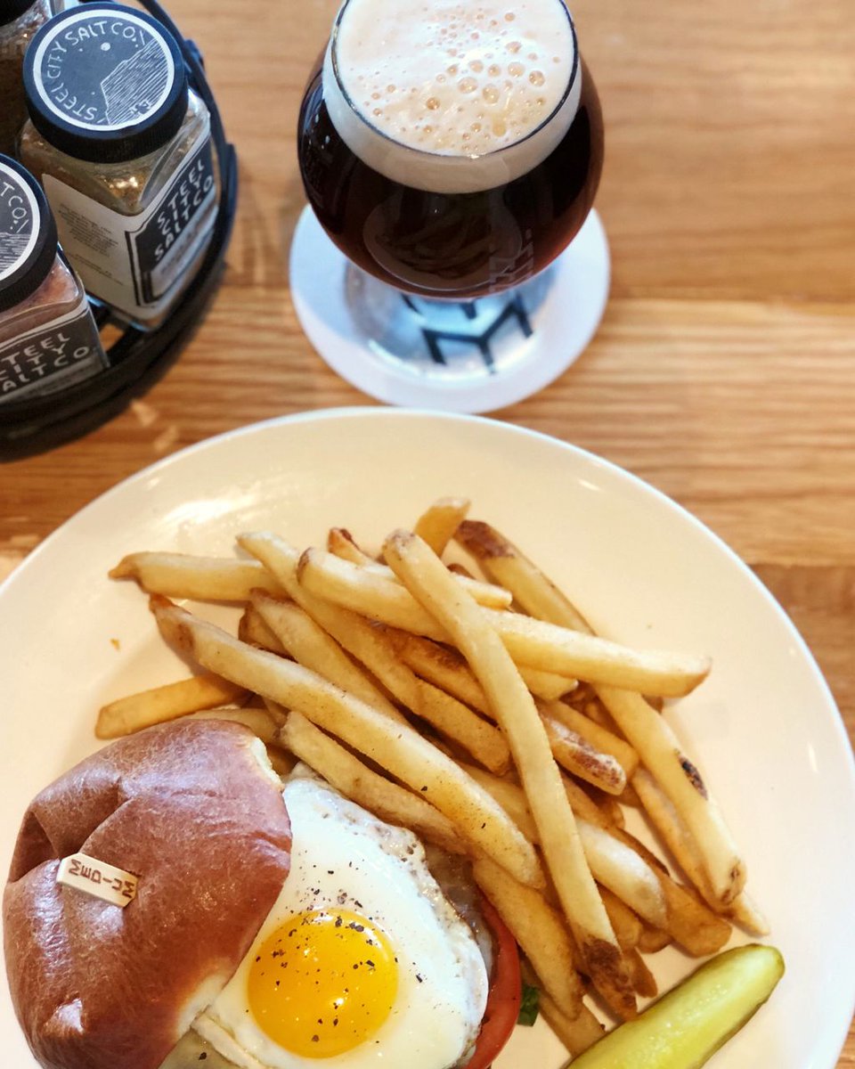 Mmmm😍 Stop in and taste our new 8-Belgian Degree! Paired together with our Sunny Side Burger for a delightful combo☀️
