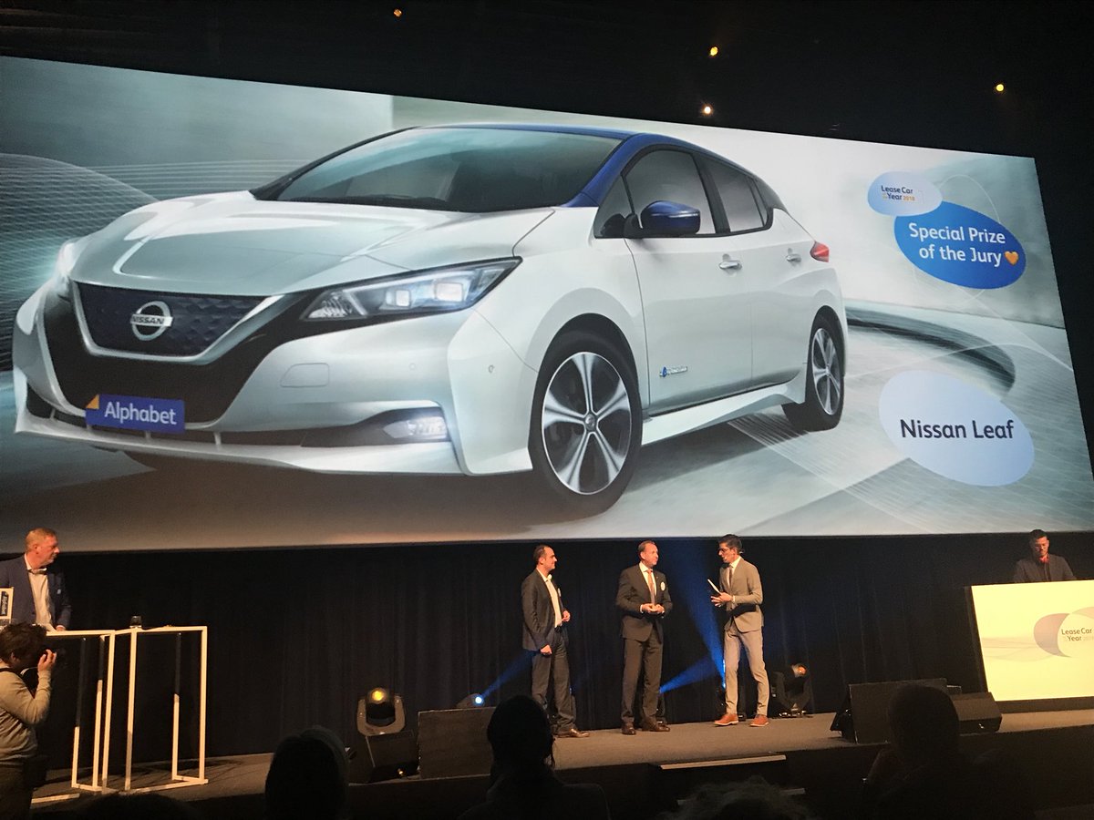 FLEETBE's tweet photo. Lease Car of the Year 2018 by @AlphabetBE : #Nissan #LEAF receives the Jury Price @Nissan_BeLuxNL @Nissan_BeLuxFR #lcoty18 #lcoty #lease https://t.co/w2aLbt0vWu