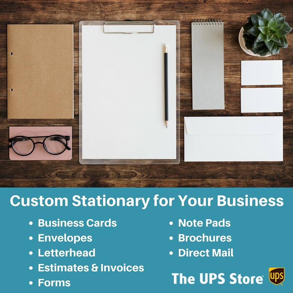TheUPSStore5637's tweet photo. Let us help your business look it's best! We can design and print all of your business's stationary needs and more. #branding https://t.co/L2gC1HWDgz