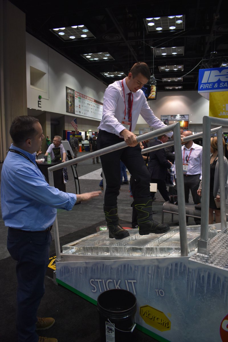 IFFMagazine's tweet photo. We've just checked out the new SUPRAFLEX™ safety boots with the VIBRAM® ARCTIC GRIP PRO sole by @GlobeTurnout Lightweight, comfortable and practical. #FDIC18 https://t.co/T8FMRTO6nN https://t.co/qDJm8OJ32W