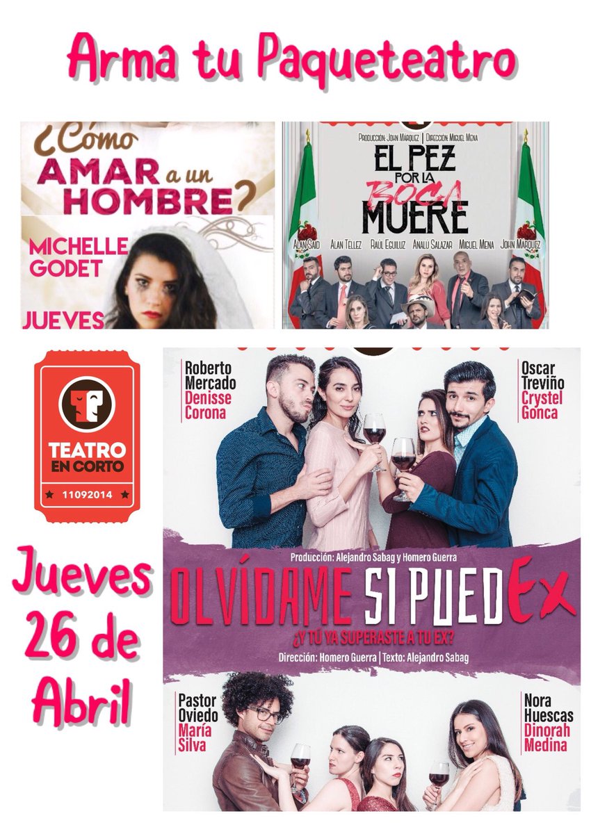 livinlavidatc's tweet photo. Los espera hoy #Jueves @mmiiiCh en @TeatroEnCorto NÁPOLES . Vengan a amar junto con ella , les tenemos un Paqueteatro para que sea un día lleno de teatro . RT https://t.co/phJgOKyuSw