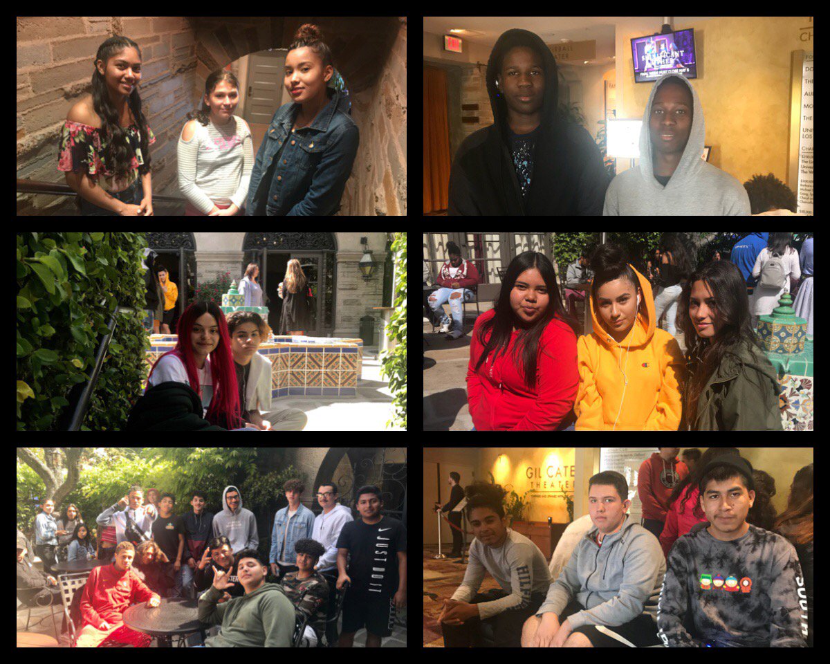 GeffenPlayhouse's tweet photo. They're here! High school students from Mendez (Boyle Heights), Van Nuys & Jordan High School (Watts) in the house for Significant Other! #studentmatinee #SignificantOtherGP #lathtr πππ https://t.co/tUXMdlP548