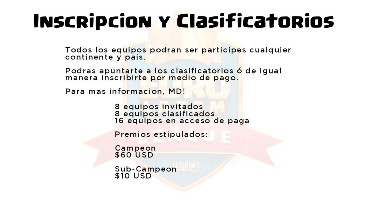Por fin  una nueva temporada 😎

Con muchos cambios claro, abajo les dejaremos el formulario que deben llenar para ser participes de los clasificatorios que abra.

Y si buscas tener un acceso directo comunicate
por MD!

Un RT 🔃 se agradece❤️

goo.gl/forms/B6D1kxMW…