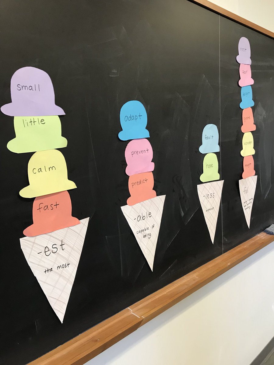 missswansonn's tweet photo. Using ice cream to learn about root words and suffixes! Great idea @lily_morris19 #langislit #LiteracyDay https://t.co/fvefvVQgau