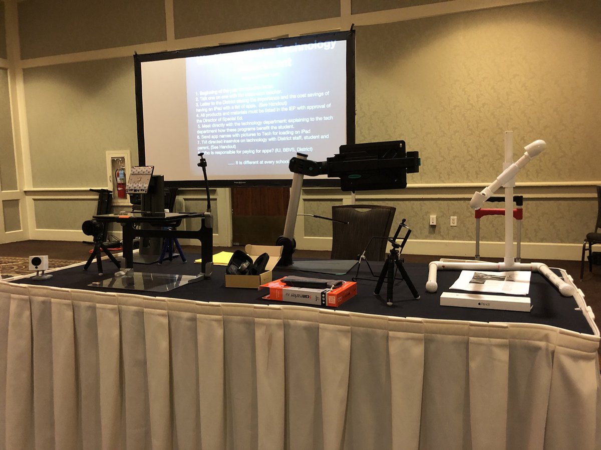 RRHolmes101's tweet photo. Abbe Heathe and Tracy Whitehead from BLaSt IU17 gave an informational presentation on Using the iPad as a Tool for Students with Low Vision #PennDel2018 https://t.co/hZsJlWtnd3
