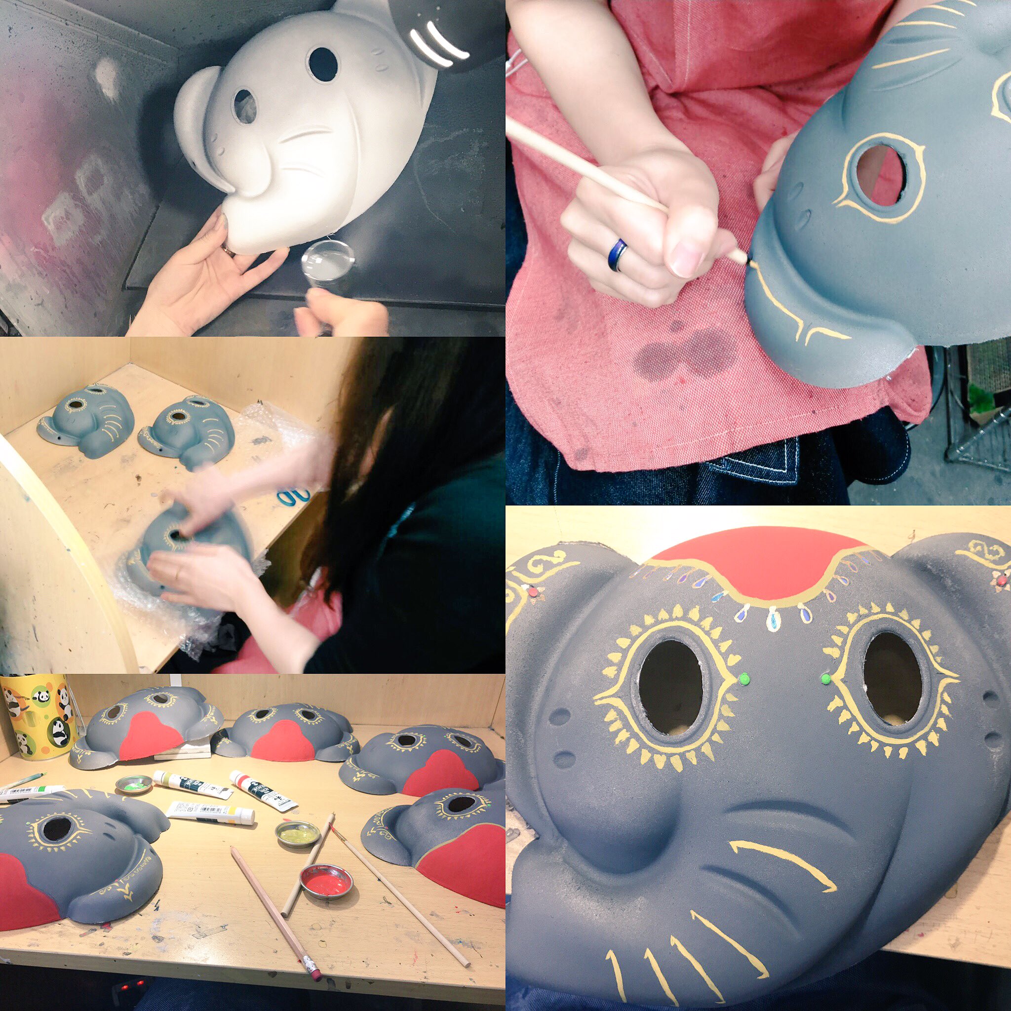 綾瀬有 今回は象のお面を作りました お面をエアスプレーで象色に 絵具と筆で模様を描いて キラキラしたガンダムマーカーとラインストーンで宝石を表現 最後はトップコートを吹きました 本気 バーフバリ絶叫 綾瀬有 今回は象のお面を作りました お面をエアスプレーで象色に 絵具と筆で模様を描いて キラキラしたガンダムマーカーとラインストーンで宝石を表現 最後はトップコートを吹きました 本気 バーフバリ絶叫