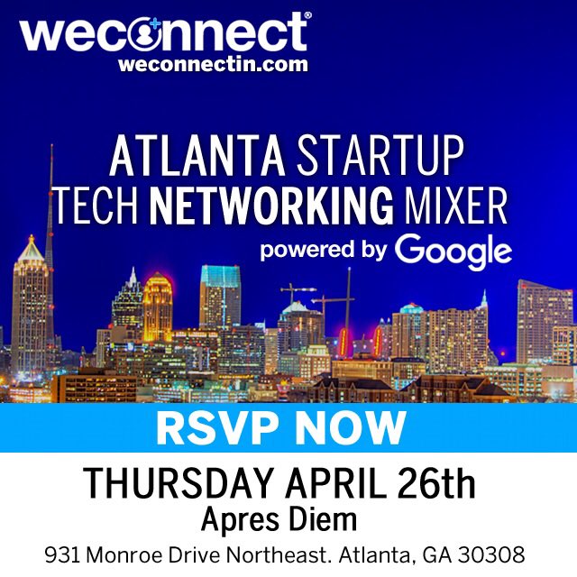 weconnectATL's tweet photo. TONIGHT THURSDAY, APRIL 26th Atlanta Tech Event 💪by Google
RSVP👉 https://t.co/9WVM4oereQ 👈
Find a co-founder
Find your next client
Find your next job
Make lasting connections
RSVP👉 https://t.co/9WVM4oereQ 👈
#weconnectAtlanta #Atlantatech #techAtlanta #startupAtlanta #Atlanta https://t.co/DqKHHZx5G8