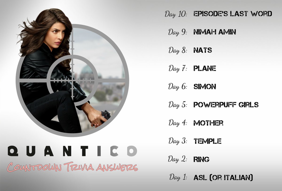 PriyankaPortal's tweet photo. Finally, #Quantico premieres tonight! Thanks for playing our #QuanticoCountdown trivia. Shoutout to @xoxpriyankaxox for getting the most right! How did the rest of you do? @priyankachopra @TeamPriyanka @QuanticoTV ๐ https://t.co/vG1t3duOPN