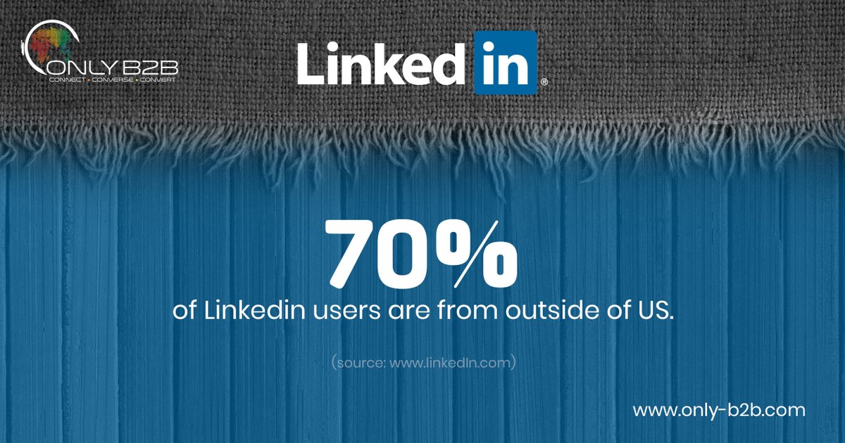 vikas1bhatt's tweet image. 70% of Linkedin users are from outside of US
#LinkedIn #WebUsers #SocialMedia #B2BMarketing #SMM #SMO