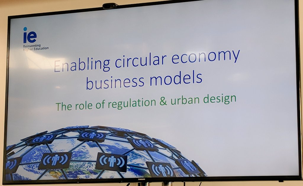 sjunestrand's tweet photo. Participating in seminar "Enabling Circular Eonomy Business Models: the role of Regulation &amp; Urban Design" @IEbusiness with @ConchitaGaldon @qkexpress @konnola @javierdecendra @anambarreira @JelenRuiz @crismateo @sjunestrand about #CircularEconomy #LifeCycle #UrbanDesign https://t.co/ZDVTbS37CK