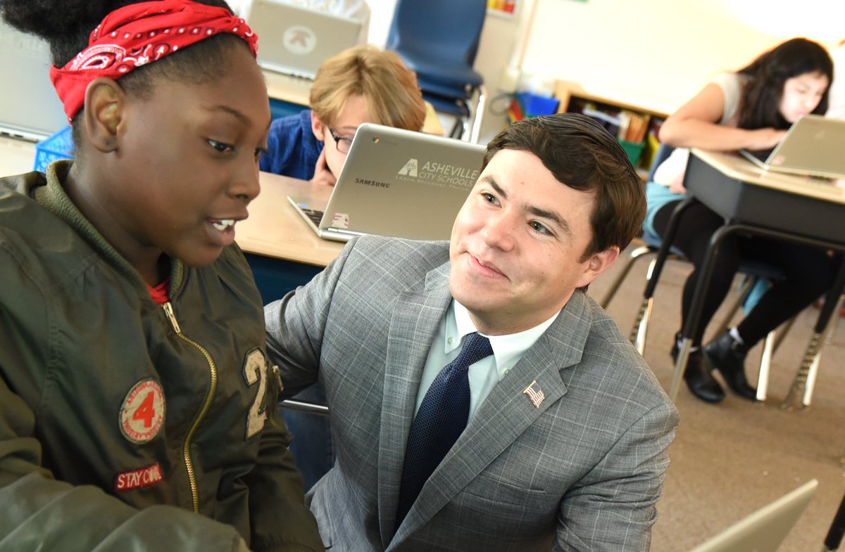 AVLCitySchools's tweet photo. . @MarkRJohnsonNC is visiting schools throughout WNC this week, so, of course, no trip would be complete without stopping by Asheville City Schools. This morning, he toured @HallFletcherAVL &amp; received a firsthand glimpse into #TheACSWay! https://t.co/IUWwyk4slU https://t.co/TdoJJjDilA