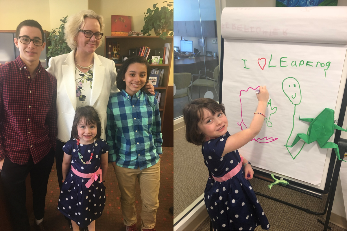 LeapfrogGroup's tweet image. We have new members of the Leapfrog team with us today on Take Your Daughter or Son to Work Day! #TYCTWD