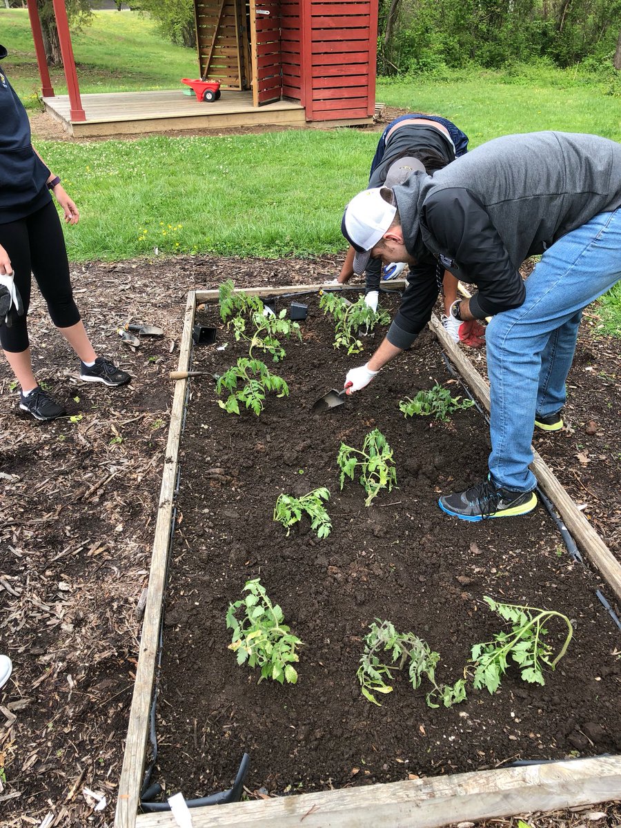 uncgspartans's tweet photo. Our next stop for Big Help Day is helping out our friends at Lindley Elementary with @GCSchoolsNC!
Coaches and staff did work weeding the garden and planting vegetables this morning. #UNCGBigHelp #letsgoG https://t.co/CJDrhUvCn9
