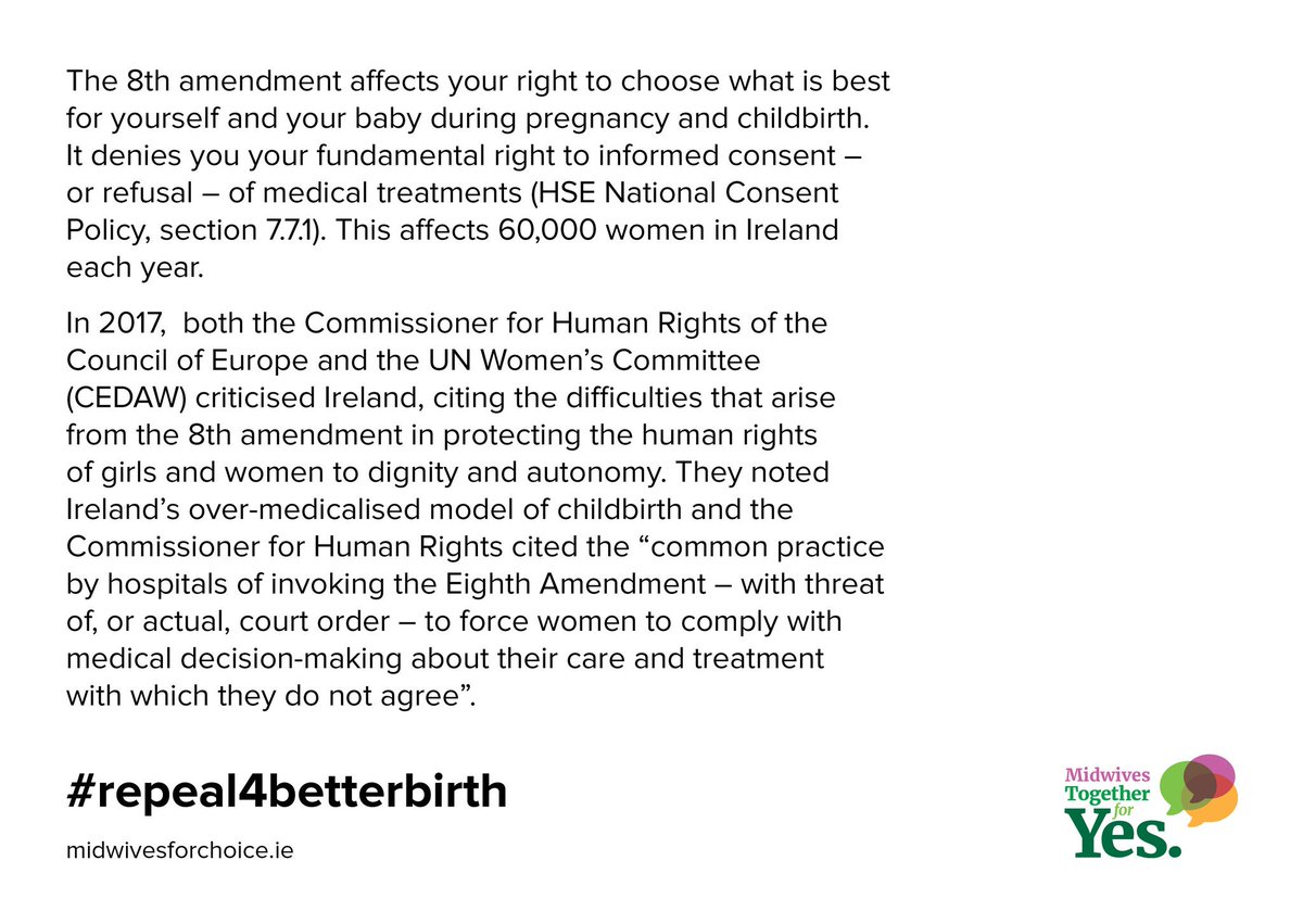 Midwives4Choice's tweet image. #Together4Yes #RepealThe8th #repeal4betterbirth #informedconsent