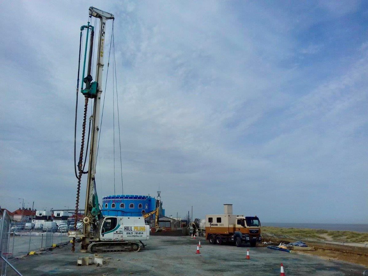 Piling Rig setting up at <a href="/premierinn/">Premier Inn</a> South Beach Parade, #GreatYarmouth for @WhitbreadPLC  along with the Magnetometer Survey being undertaken.