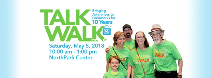 GRTalentLA's tweet photo. On Saturday, May 5th it's the 10th annual #TALKWALK for @parkinson_voice at @NorthParkCenter in #Dallas! Details here: https://t.co/wzrCDG0kaE https://t.co/IBIS52Reki