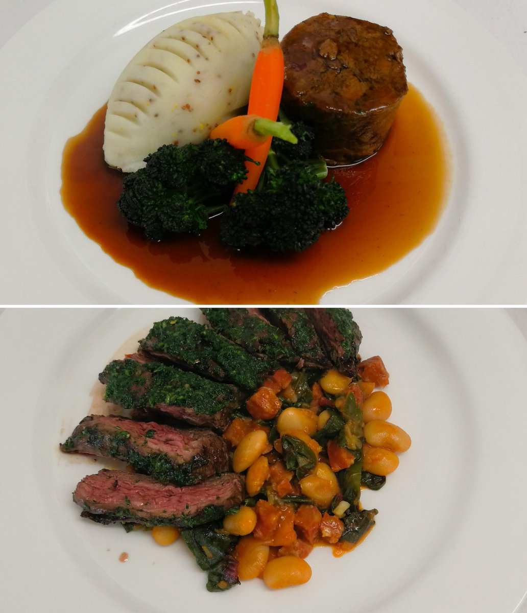A couple of the beef dishes we're cooking to celebrate British Beef Week.

Slow cooked shin of beef with mustard mashed potato and grilled skirt steak and homemade chimichurri sauce.

Delicious! 😋 👍 

#BritishBeefWeek #GreatBritishBeefWeek #pub #restaurant #inkpen