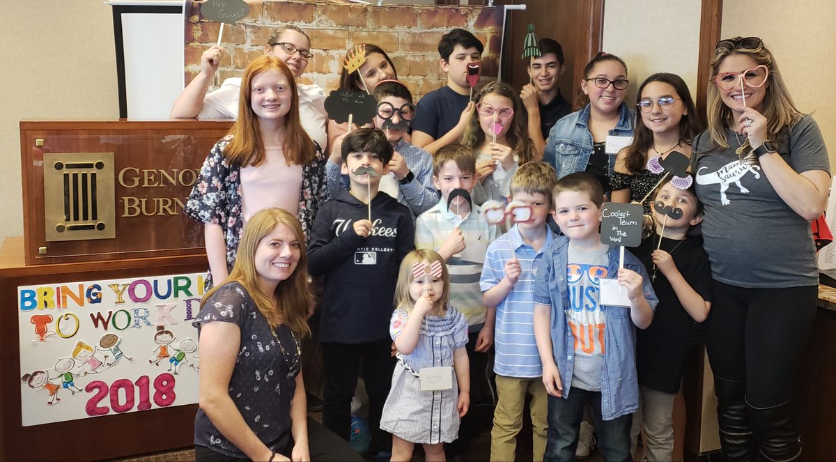 The next generation at #GenovaBurns! Official "class" picture for 2018 #TakeYourKidToWorkDay.