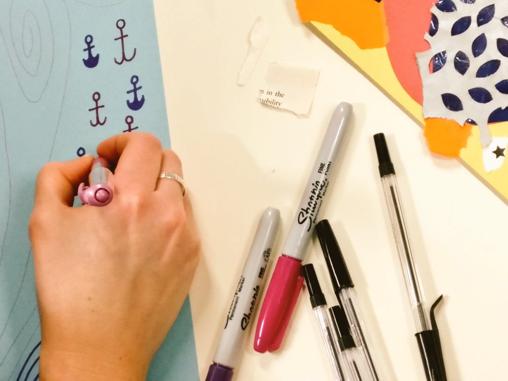 InspireByEG's tweet photo. Another great @skippko session at #ComptonRoad @leedslibraries for the #curiouschapter project. Busy hands and inventive minds responding to the books on the shelves. What would your choice of book say about you? #LivingCreatively and loving it! #ArtisticWorkout https://t.co/2Wy0BrpEnS