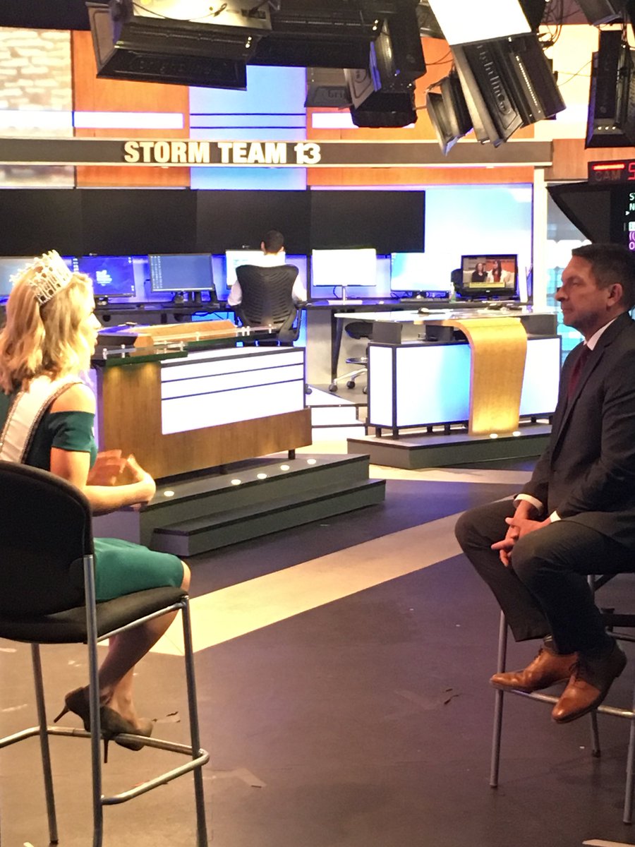 Had a visit from Miss Maine USA Marina Gray from Trenton for an interview Thursday.  You can see her compete for the title of Miss USA May 21st on <a href="/FOX23Maine/">FOX23 Maine</a> @pmissmeusa <a href="/MissUSA/">Miss USA</a> <a href="/WGME/">CBS 13 News</a>