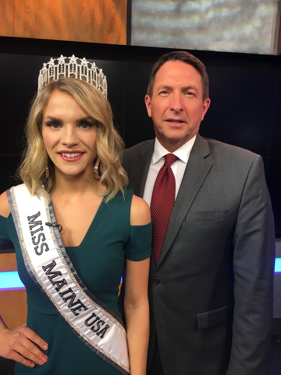 JeffWGME's tweet photo. Had a visit from Miss Maine USA Marina Gray from Trenton for an interview Thursday.  You can see her compete for the title of Miss USA May 21st on @FOX23Maine @pmissmeusa @MissUSA @WGME https://t.co/t9wIRO8dAD