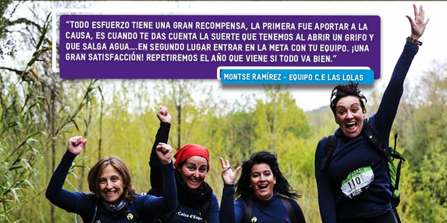 OITrailwalker's tweet photo. "Una experiencia muy satisfactoria (...) Cuando te das cuenta de la suerte que tenemos al abrir un grifo y que salga agua…." - Montse Ramírez, lideresa del equipo @LasLolas_CE de @CaixaEnginyers 👉https://t.co/PfRZBZtWCa https://t.co/rHfeBOL8kr