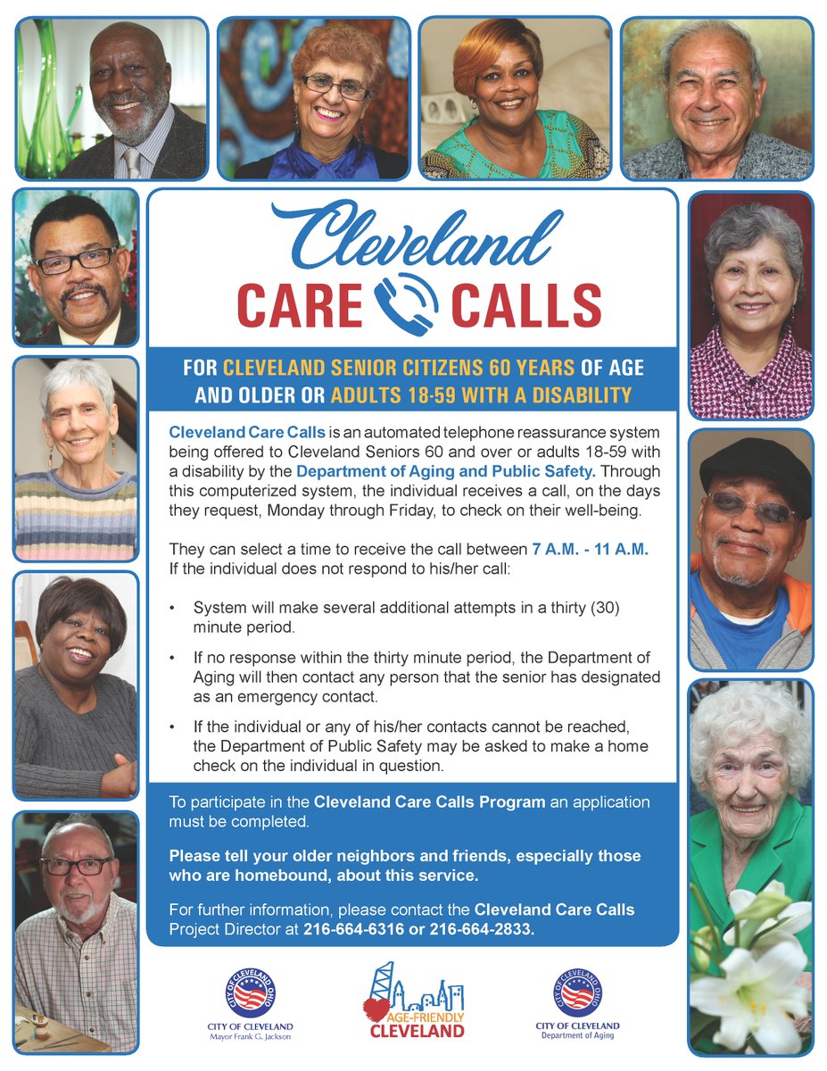 Could a Cleveland Senior you know use a check up phone call?  Care Calls can give them a once daily check up phone call to help give peace of mind.  Call today and sign up or ask to do a one week trial!
