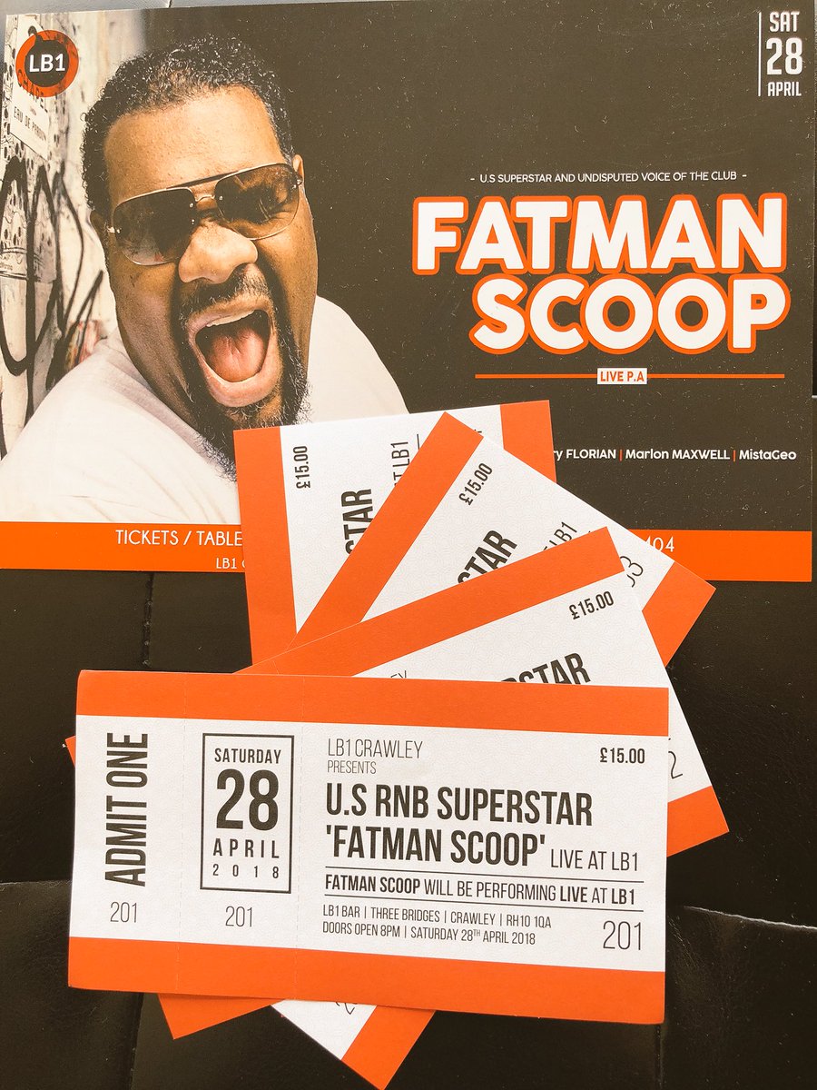 London Tweets (@lb1_crawley) on Twitter photo ππ 2 days to go and weβre buzzing to host <a href="/fatmanscoop/">Fatman Scoop</a> this Saturday.
Tickets are available at ticketsource.co.uk/lb1 or by calling 01293 525 404.
Kisstory, Old Skool and RnB crew - this is not one to miss! π₯π₯ ππ 2 days to go and weβre buzzing to host <a href="/fatmanscoop/">Fatman Scoop</a> this Saturday.
Tickets are available at ticketsource.co.uk/lb1 or by calling 01293 525 404.
Kisstory, Old Skool and RnB crew - this is not one to miss! π₯π₯