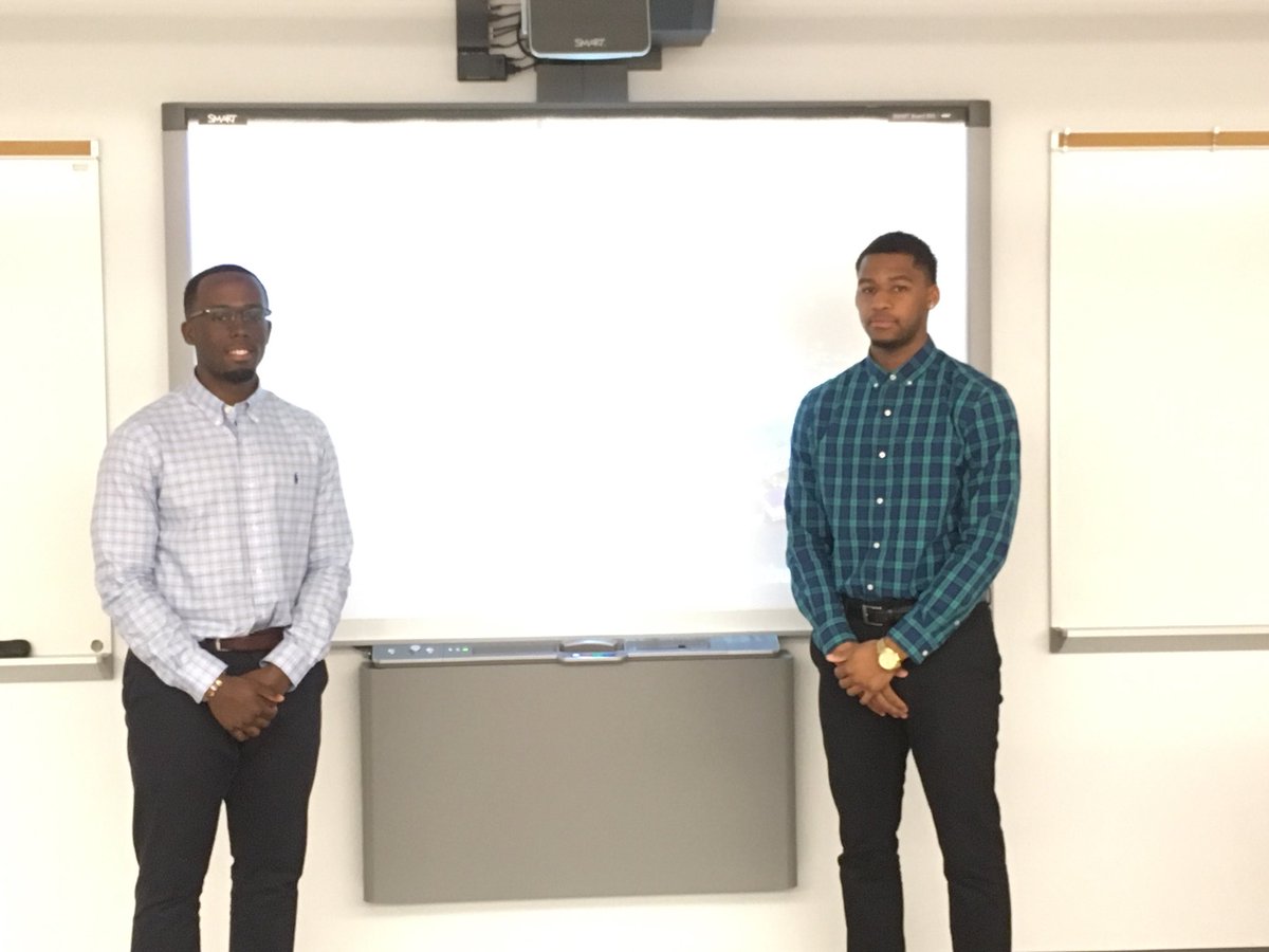 DSUSportMgmt's tweet photo. Today was the last Sport Management presentation for @DSUSportMgmt major @ShaundellF &amp; minor @Js101223. It’s always a bittersweet time but didn’t they go out with a bang and get the class to sing! https://t.co/KA4tKnwvi5
