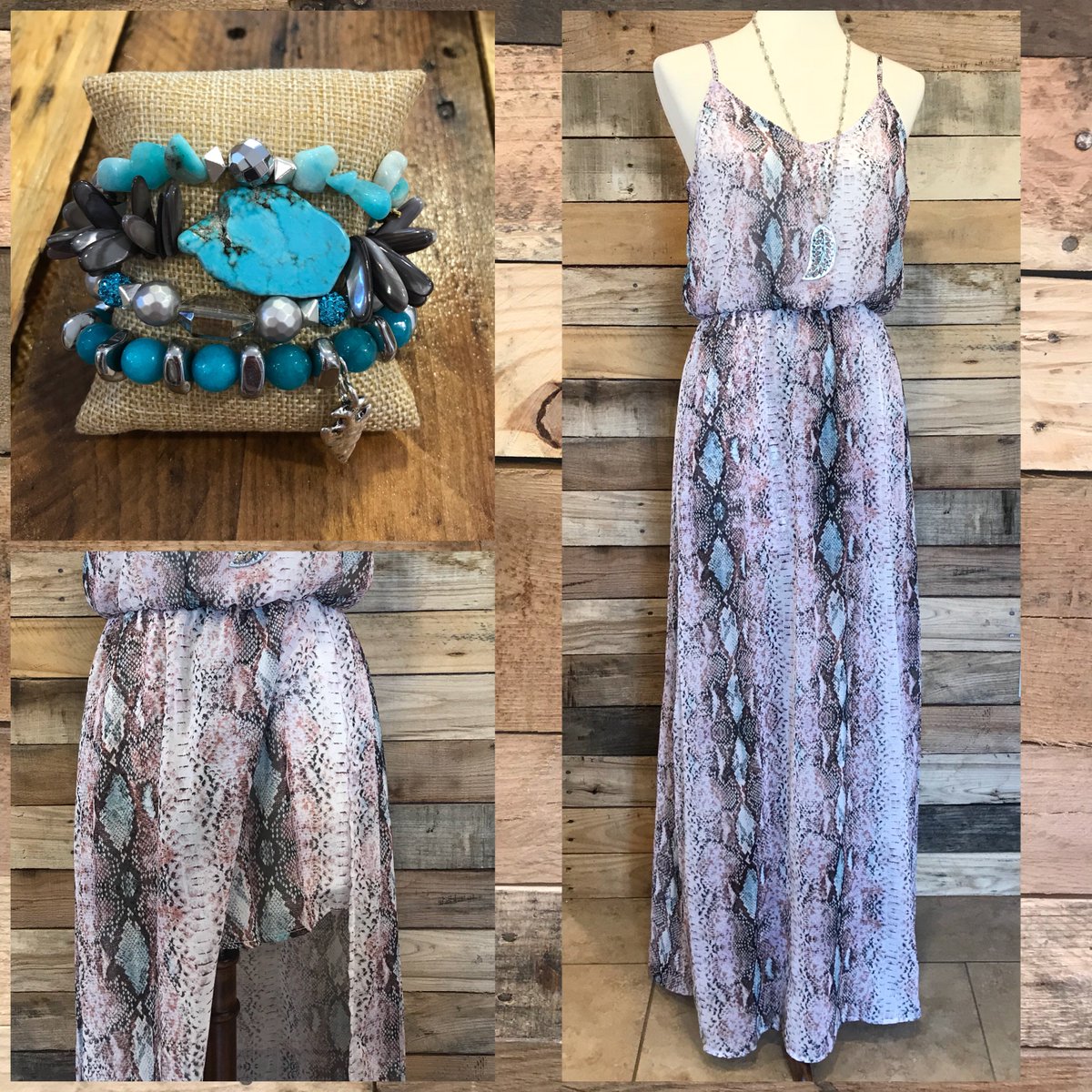 kinley_co's tweet image. This ‼️NEW‼️ Snake Print Maxi |$52.00| is actually a shorts romper with a slit to give it that perfect spring day to night look! 
.
.
.
#NewSpringArrivals #StackYourStyle #Erimish #Navajo #Boutique #KinleyCo