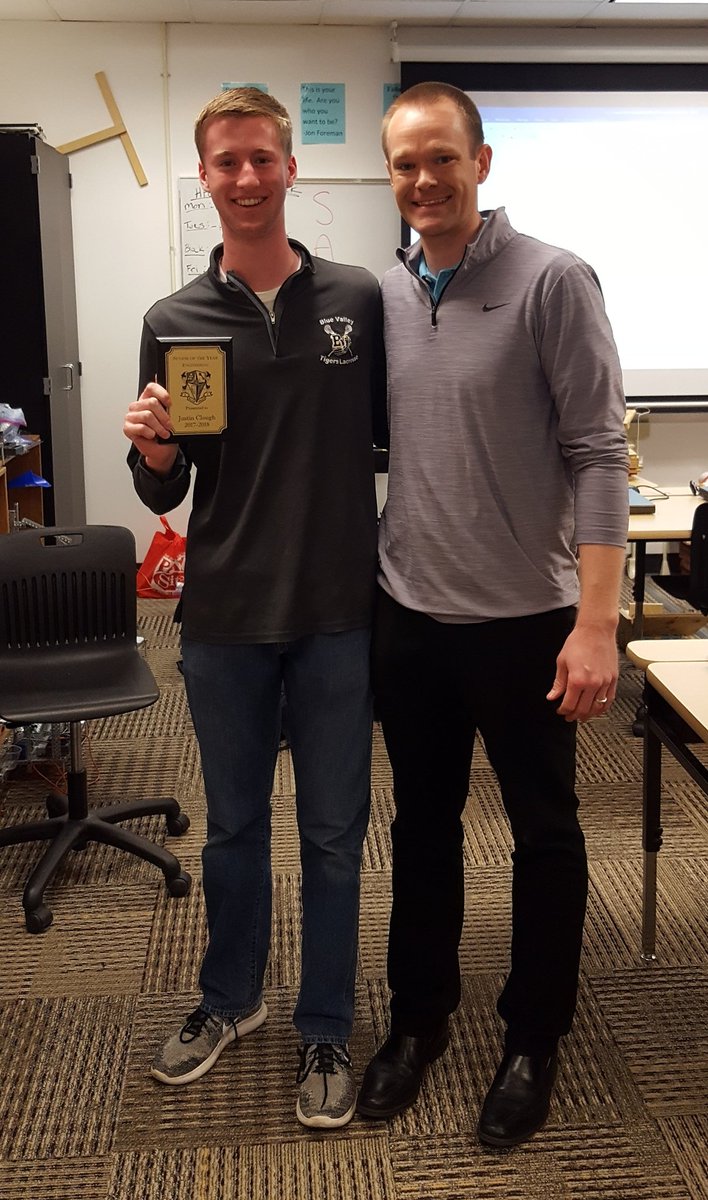 _KyleBraden's tweet photo. Congratulations to JUSTIN CLOUGH who was chosen as Blue Valley High School's Engineering Senior of the Year!!! https://t.co/ss2xUj9Nk2