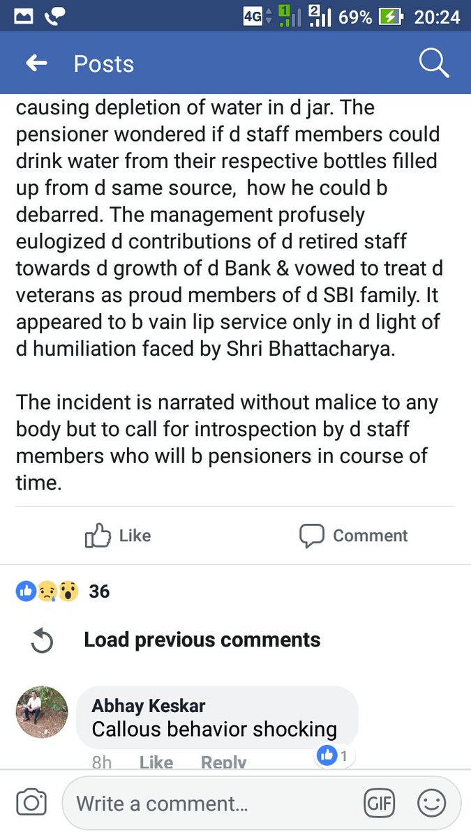 bsarmacharjee's tweet photo. @TheOfficialSBI #SBI NSROAD #MISBEHAVIOR #SBIPENSIONER I am attaching the screen shot of FB for info of Top Management. 2nd screenshot https://t.co/WrEPnzJIOg