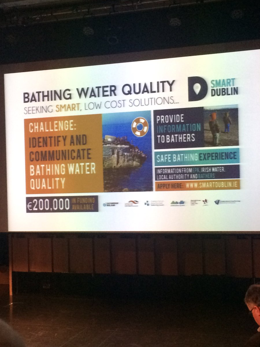 KathHallett's tweet photo. .@futuregencymru Very interesting launch from @SBIRIreland @Entirl @smartdublin @dlrcc 11 challenges to improve quality of life for citizens. innovation fund for SMEs #Smart #bathingwaterquality #SmartCoasts #realtimeinfo https://t.co/bmU7JeTAIz