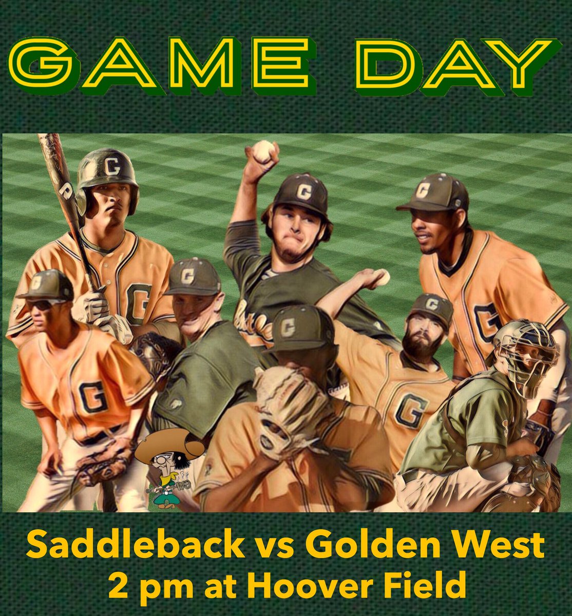 GAME DAY: Golden West Rustlers host the Saddleback Gauchos in the final reg home game of the year. Come out and support your team. #GDUB #Rustlerbaseball