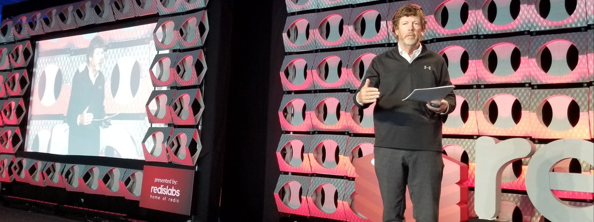 Redisinc's tweet photo. .@scottmcnealy #OpenSource has a new challenge in the #Cloud world.  Users of Open Source need to contribute back and open up their interfaces. #RedisConf https://t.co/JjGzxbqquB