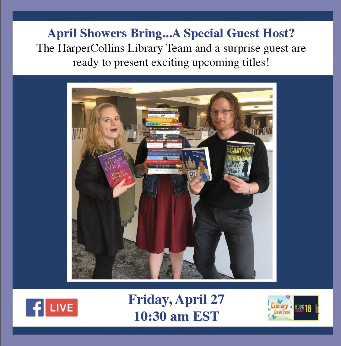Tomorrow, we're LIVE! Go to our Facebook page at 10:30AM EST for reading recs and a special guest host! 
#harpercollinslive <a href="/WmMorrowBooks/">William Morrow</a> <a href="/eccobooks/">Ecco</a> <a href="/harperbooks/">Harper Books</a> <a href="/HarperVoyagerUS/">Harper Voyager US</a> <a href="/bookclubcentral/">Book Club Central</a> <a href="/ALA_Booklist/">ALA_Booklist</a> <a href="/BookStudio16/">BookStudio16</a> <a href="/SantaMontefiore/">Santa Montefiore</a> <a href="/questlove/">?st</a> <a href="/authorMsBev/">Beverly Jenkins</a>