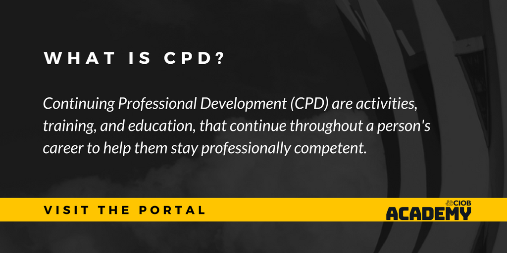 theCIOB's tweet photo. If you want to #lead, you must be willing to #learn. That's why we actively encourage our members to continue with their professional development. The @CIOBAcademy #CPD Portal has a great range of resources so invest in your #construction #career today > https://t.co/LN7bUlCBR0 https://t.co/v0PMnzoy5x