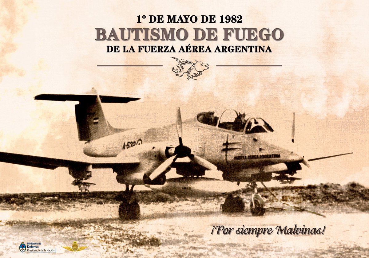 Compartimos con ustedes el afiche alusivo al #36Aniversario del #BautismoDeFuego de la #FuerzaAéreaArgentina que recordamos cada #1DeMayo, día en que la  Institución tuvo su primera intervención en el #ConflictoDelAtlánticoSur. #55Héroes #PorSiempreMalvinas #OrgulloDePertenecer