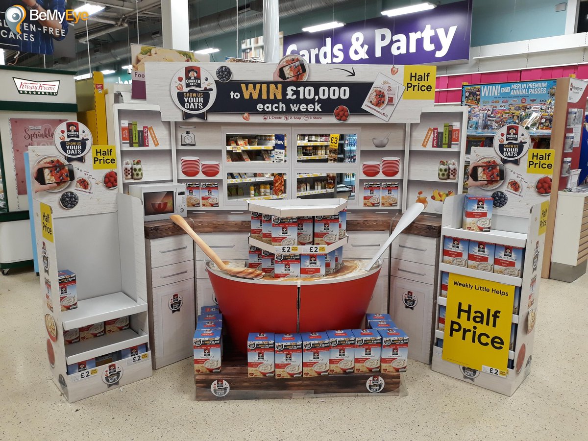 InStore_Europe's tweet photo. Companies have a lot of imagination when it comes to showcasing their breakfast products! Which do you prefer? The eye catching bottle of milk by @Parmalat showing off their brand Zymil #FoundInStore in an Ipercoop or the stand for Quaker Oats by @PepsiCo, found in a @Tesco #CPG https://t.co/NfaoXu6F3A